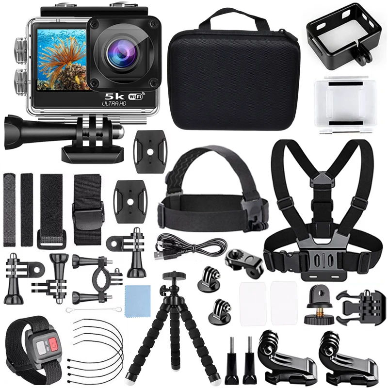 

Kitway 4K30FPS Ultra HD Waterproof Camera with Remote Control Free GO PRO Camera Accessories
