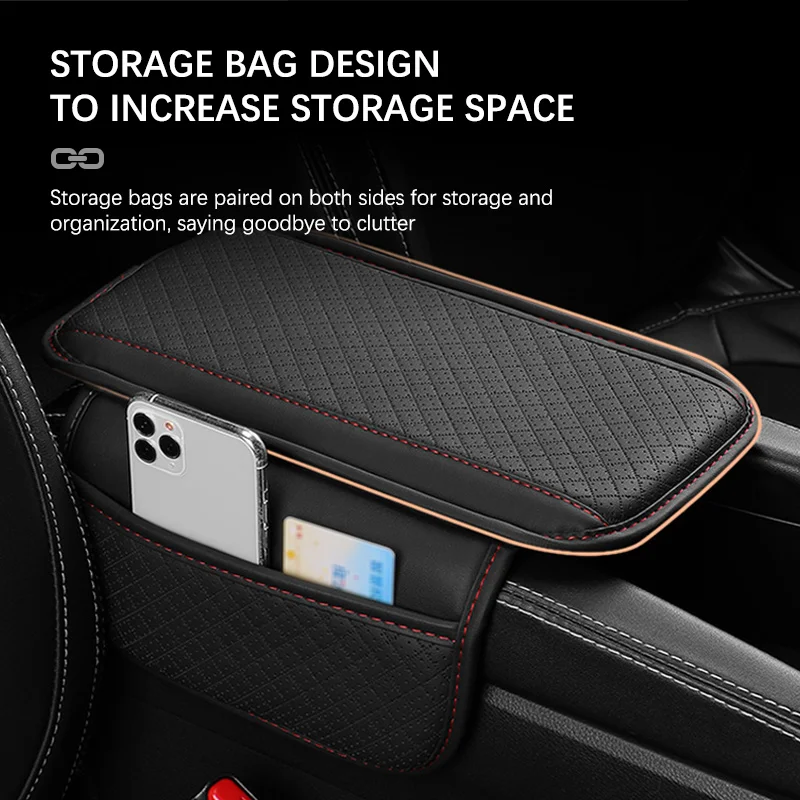 Auto in pelle Bracciolo Zerbino Organizzatore Console Centrale Auto Braccioli Borsa di Immagazzinaggio Accessori Auto Per Subaru XV E-BOXER Crosstrek GT - immagine 4