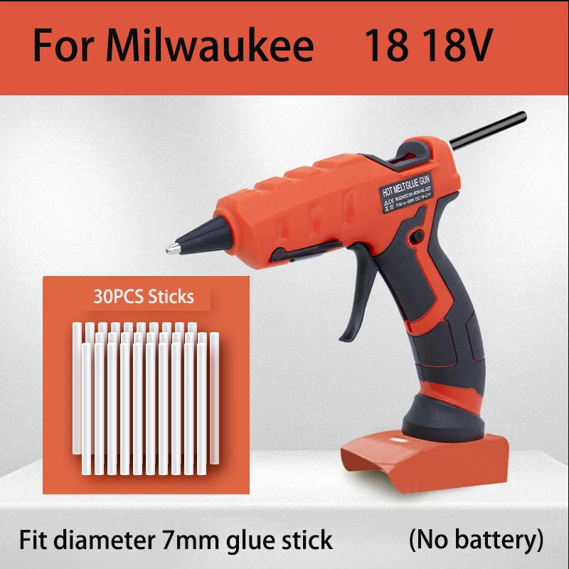 Mini Pistola Per Colla A Caldo Senza Fili Con 30 Bastoncini. Per Batteria Dewalt (Corpo Macchina).