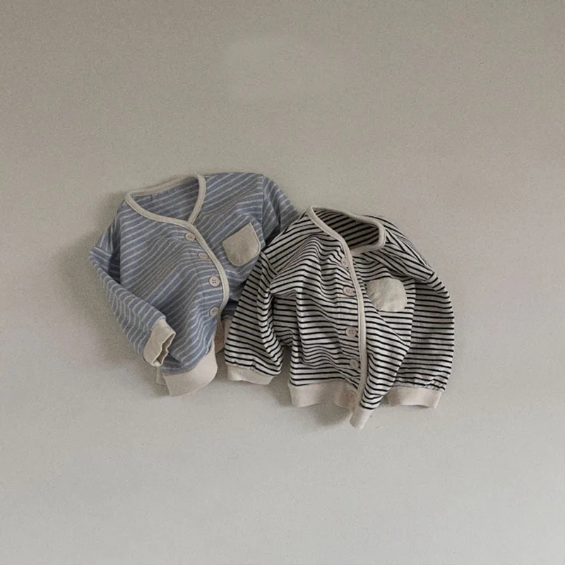 

2023 New Baby Casual Striped Cardigan Cotton Children Long Sleeve Jacket For Boys Girls Coat Infant Spring Clothes