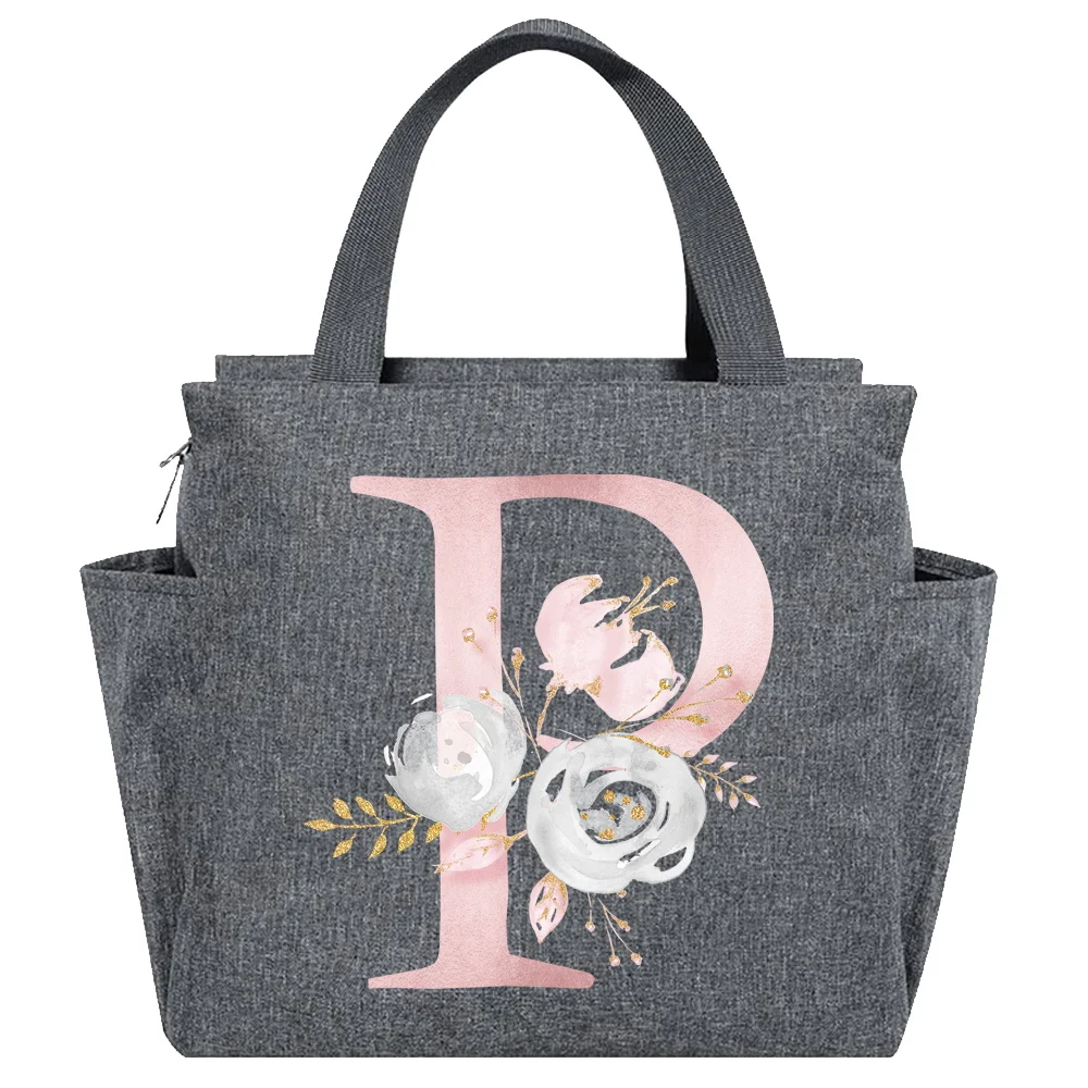 Insulated Canvas Lunch Tote - Thermal Food Picnic Bag