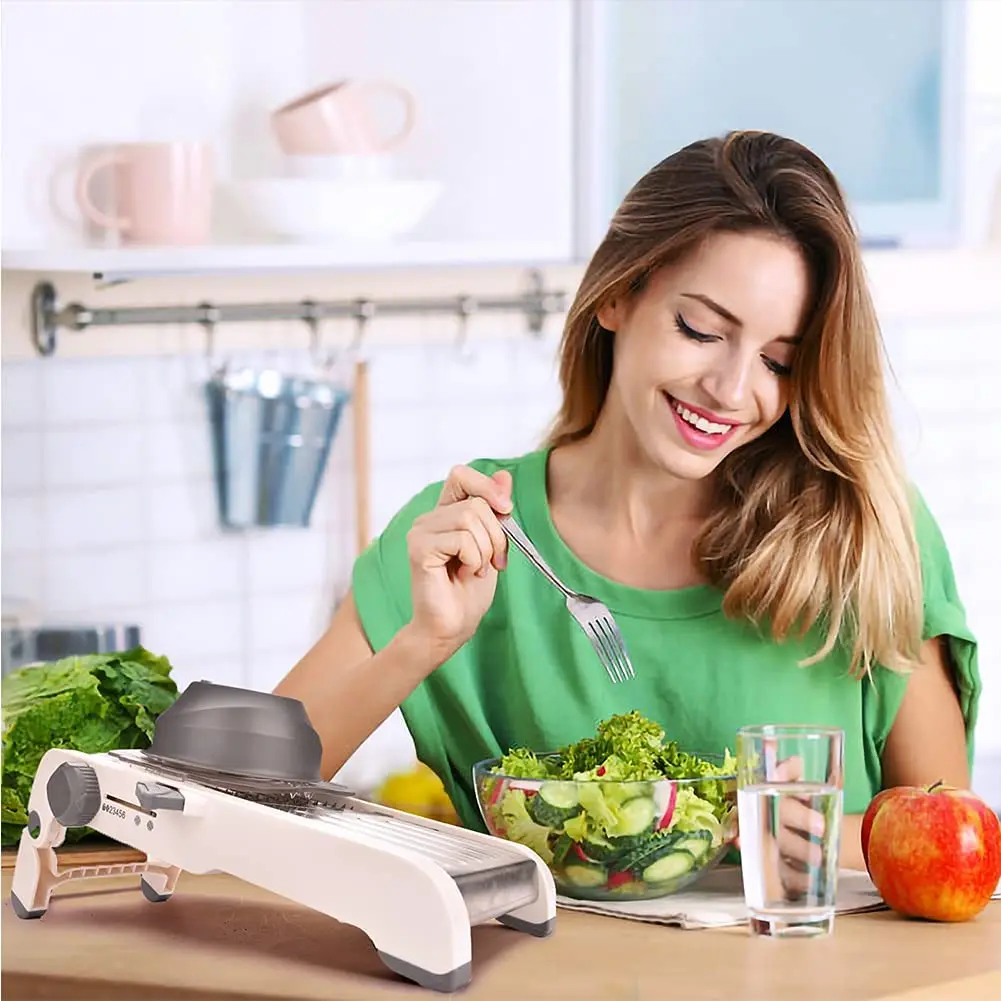LMETJMA Ultra Sharp Mandoline Slicer Upgraded Vegetable Slicer Kitchen Adjustable Thickness Food Cutter Dicer KC0450 vegetable slicer vegetable cutter food slicer