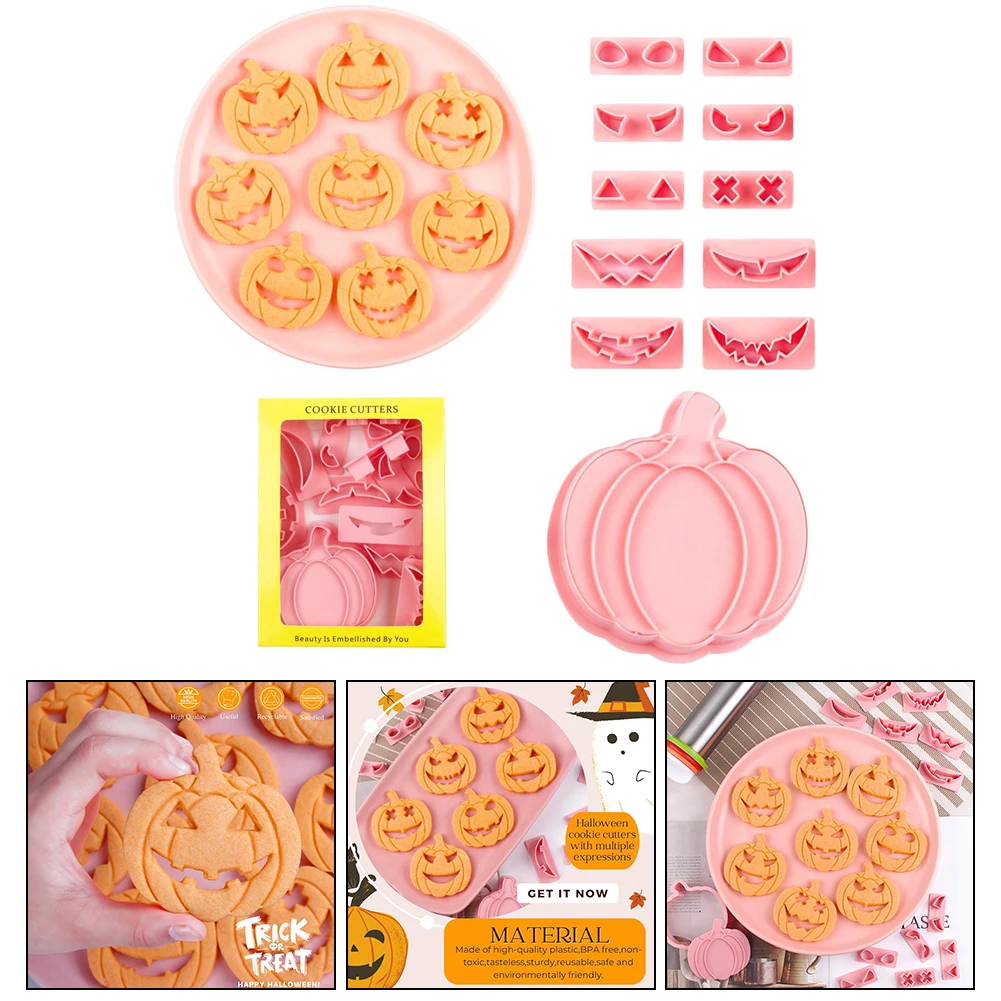 

Cookie Mould Halloween Pumpkin Head Mold Template Cake Cutters Household Diy Festive Decorations Project 17.5x13.7x2.3cm