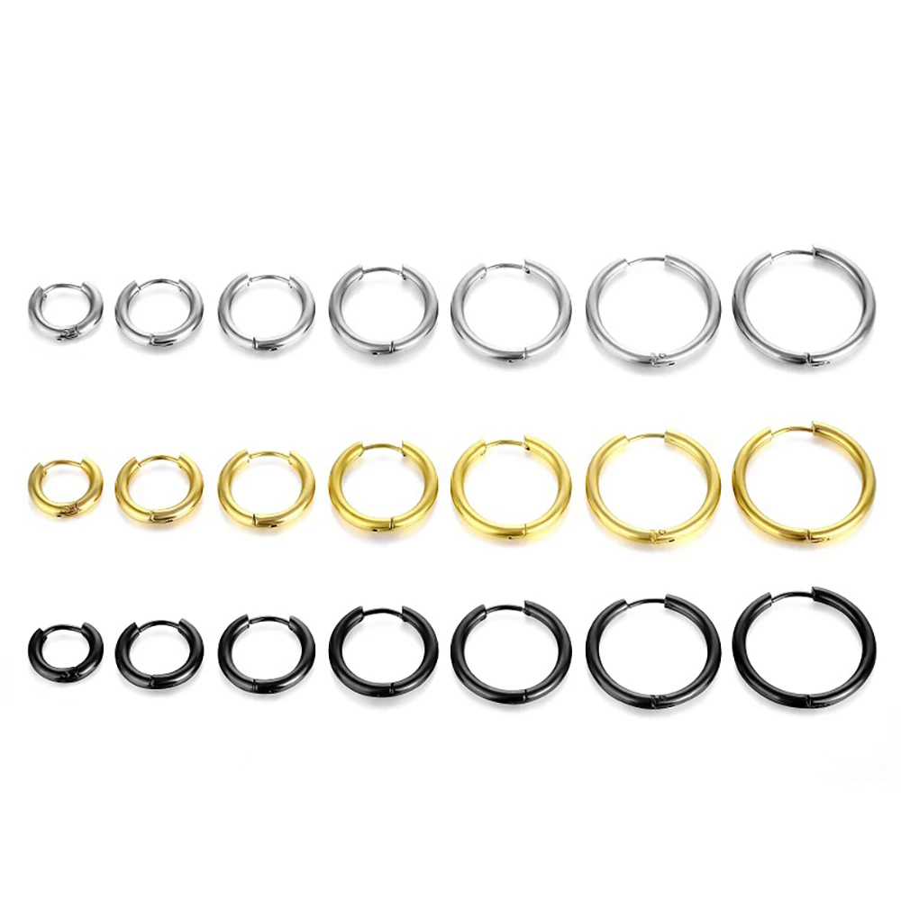 1 Pair 316L Stainless Steel Small Gold Silver Color Hoop Earrings for Women Tragus Cartilage Ear Bone Piercing Jewelry Gifts