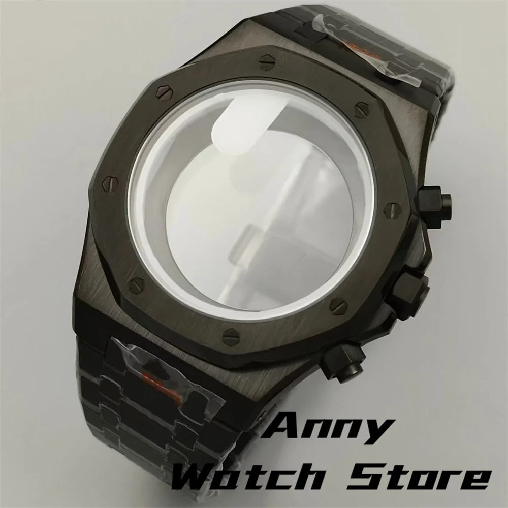 316L Steel 42mm Watch Case Fit Quartz VK63 VK64 Movement Watch