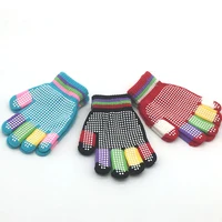 6 Colors Winter Keep Warm Knitted Kids Gloves Children Girl Boys Soft Non-slip Full Finger Mittens Wrist Gloves Wholesale 2