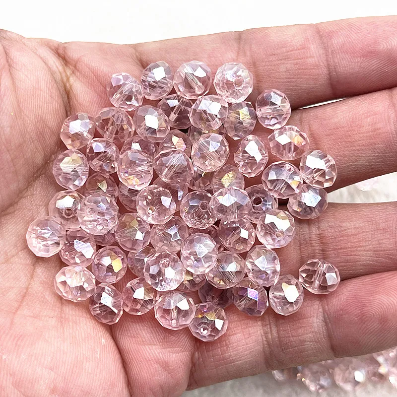 Glass Beads 4/6/8mm Faceted Crystal Glass Beads Loose Spacer Beads for Jewelry Making DIY Handmade Clothing Accessories