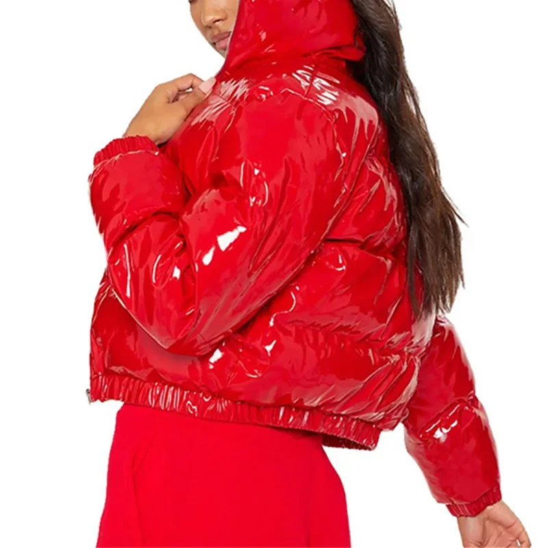 Bubble Coat Women's 5 Colors Fashion Long Sleeve Solid Zipper Cropped Puffer Jacket Thick Lady Winter Casual Warm Outfits S-XL