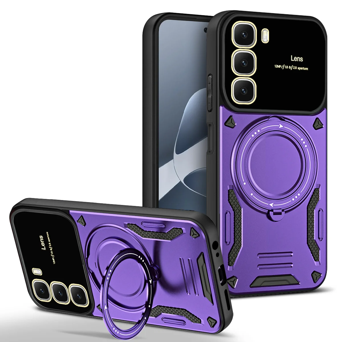 360° Rotating Magnetic Armored Phone Case with MagSafe Compatibility