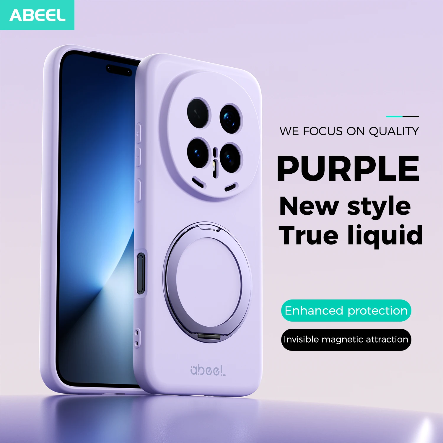 Liquid Silicone Armor Bumper Shockproof Case with Wireless Charging and Lens Protection