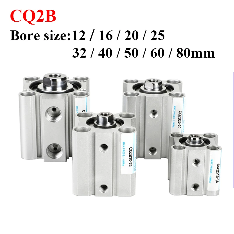 Smc tipo Cq2 Série Cq2b Dupla Ação Cilindro Compacto Fino Cq2b12 Cq2b16 Cq2b20 Cq2b25 Cq2b32 Cq2b40 Cq2b50 Cq2b63 Cq2b80x100
