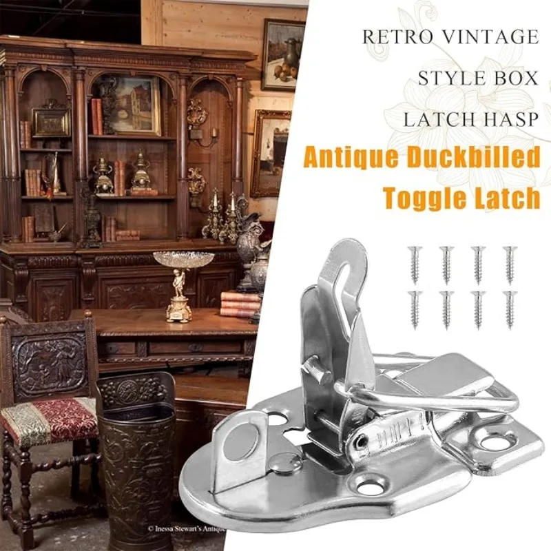 Vintage Wood Box Hasps Drawer Latches Decor Suitcases Hasp Latch Antique Iron Jewelry Buckle Clasp Packaging Duck Billed Buckle