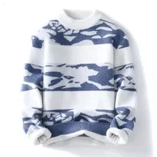 

2023 New Winter Thick Warm Sweater Men Comfortable Fit Pullover Men's Knit Half High Neck Sweaters Size M-XXXXL