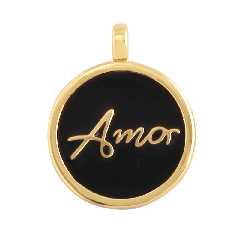 Gold Plated Colorful Happy Face & Heart Charm Attachment