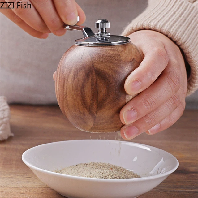 Macinapepe manuale in legno strumento da cucina creativo per la casa cinese  Retro Rotary Pepper Sea Salt Grinder condimento bottiglia regalo -  AliExpress