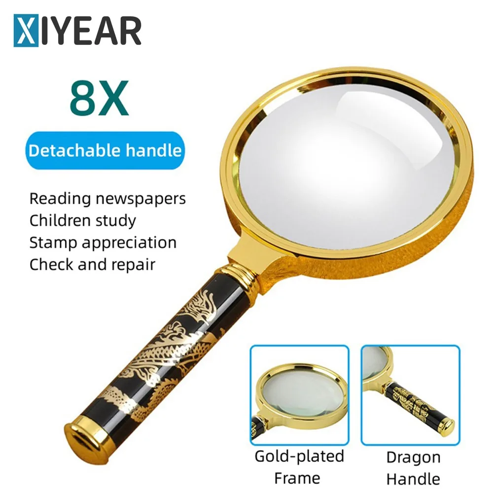Magnifying Glass 10x Detachable Real Glass Lens for Reading