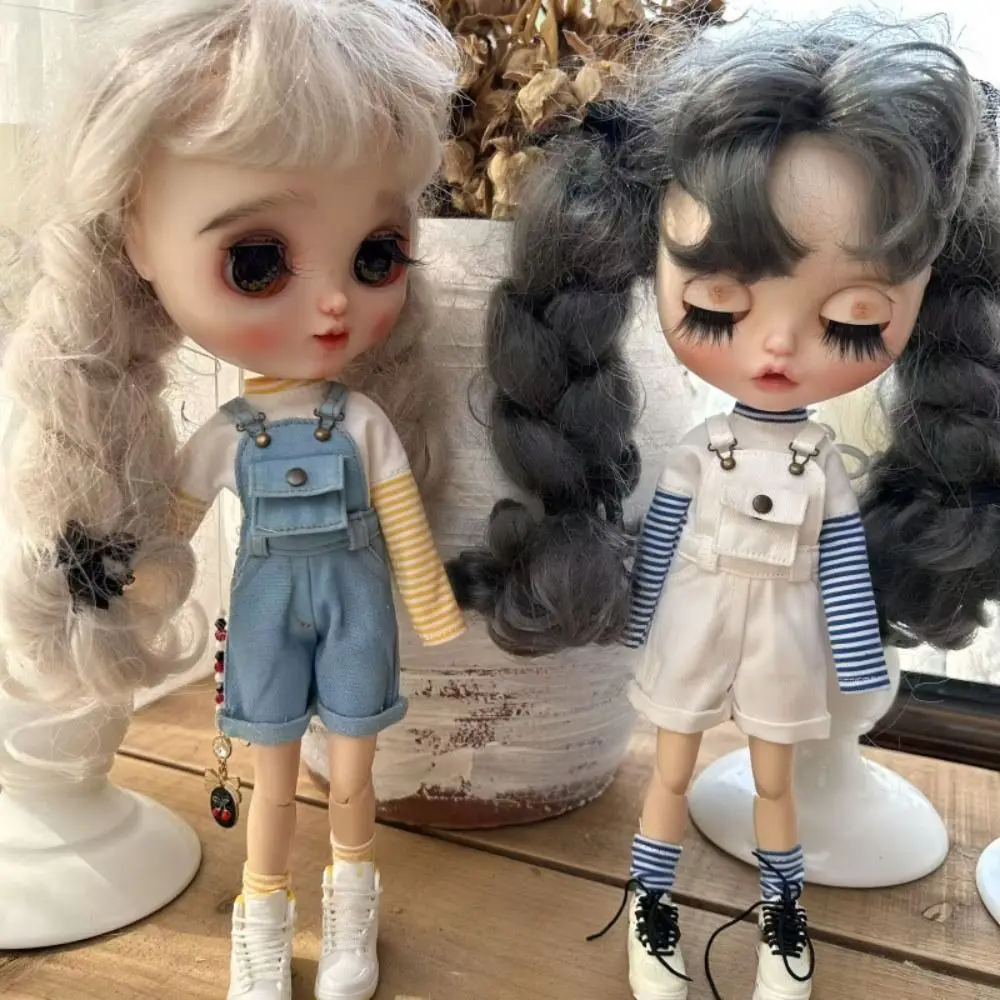 DIY Handmake Fashion Stripe Shirt 6 Styles DIY Gift T-shirt Tops Casual Wear Shirts for for blythe Dolls