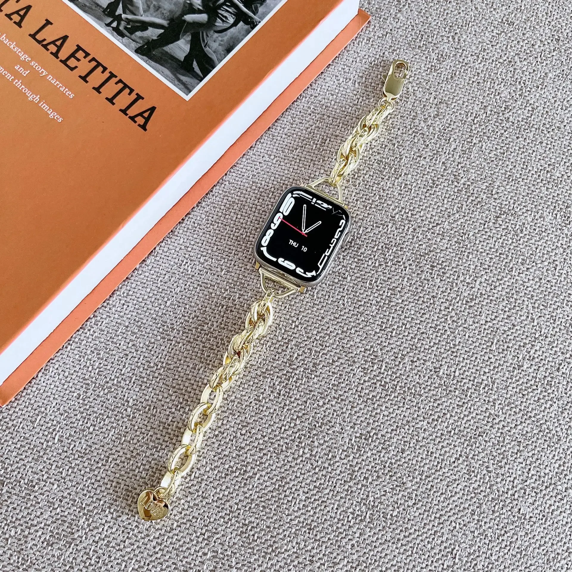 Watchbands Gold Bracelet For Apple Watch Band 8 Se Ultra 7 6 5 4 3 2 1 Luxury Wristband For Iwatch Bands Pulseira 40mm 44mm 45mm