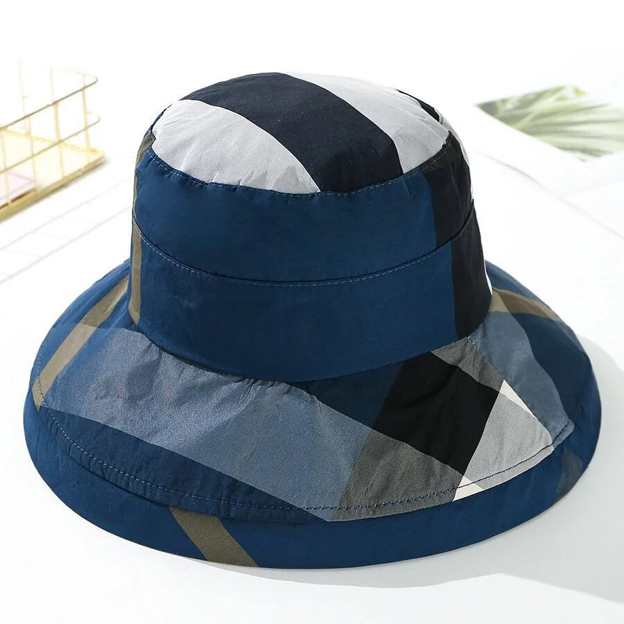 Women Bucket Hat Sun Hat Women Hat Bucket Hat Summer Plaid Folding For Beach Holiday Spring Bowler Sun Protection