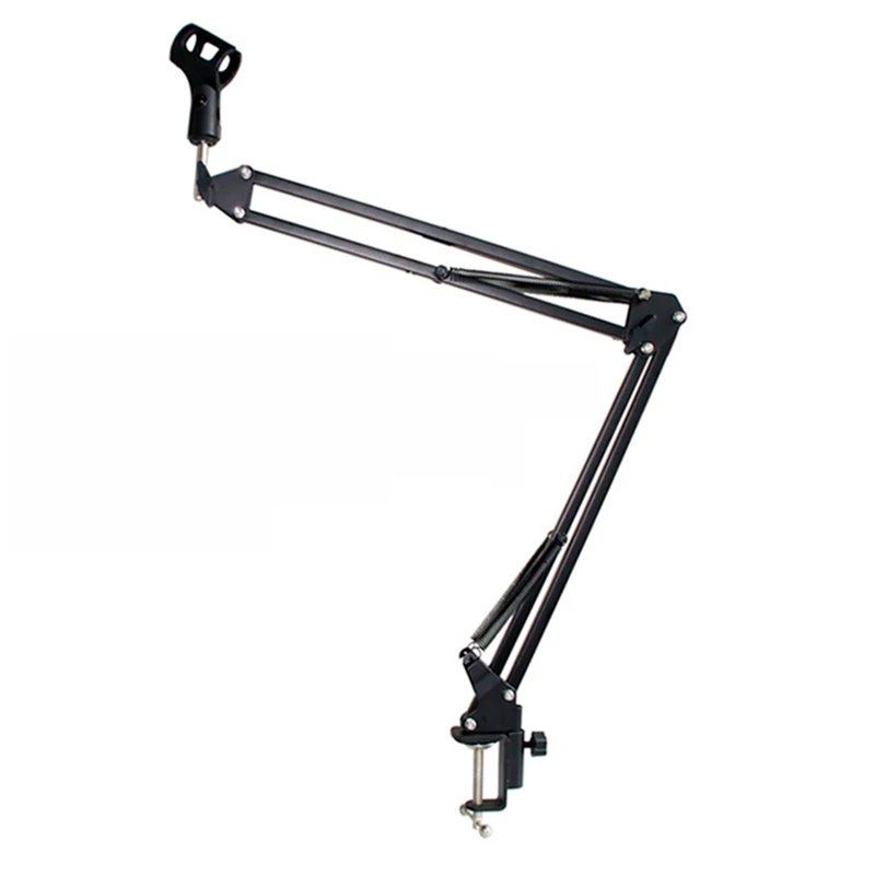 

Microphone Holder Adjustable Metal Suspension Arm Scissor Arm Holder With Microphone Holder Mounting Clip Can Be Folded