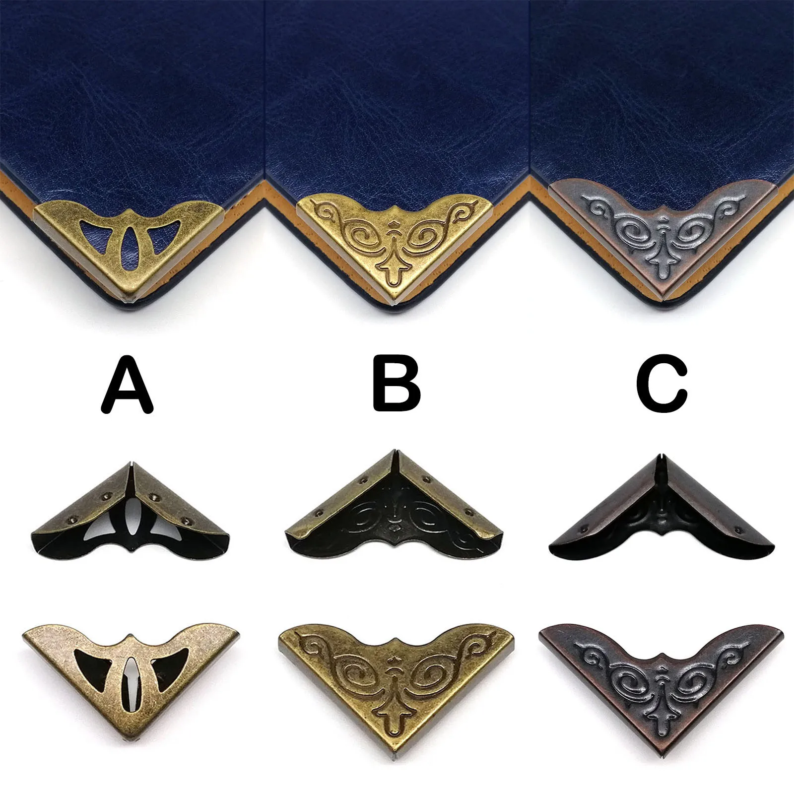 Decorative Corner Protector Guard 24pcs for Book Photo Album Menu Scrapbooking Notepad Bag Folder Antique Brass Bronze Metal furniture corner protector decorative corner cover