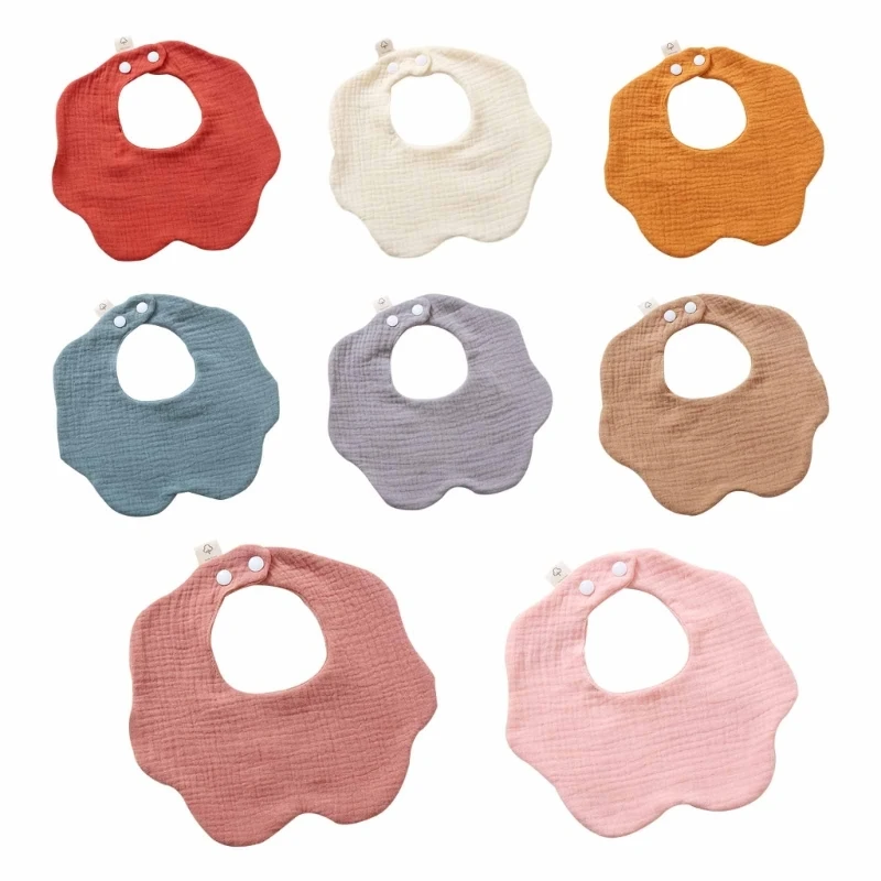 

Baby Bib for Eating Newborn Drooling Bib Saliva Towel High Absorbent Burp Cloth Infant petal-shaped Neck Scarf 0-3y New Dropship
