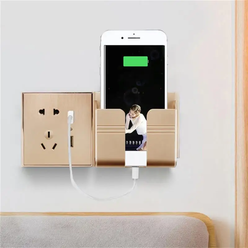 Self-Adhesive Cell Phone Remote Control Storage Shelf Kitchen Storage Supplies Shelves Wall Mounted Shelf Kitchen Accessories