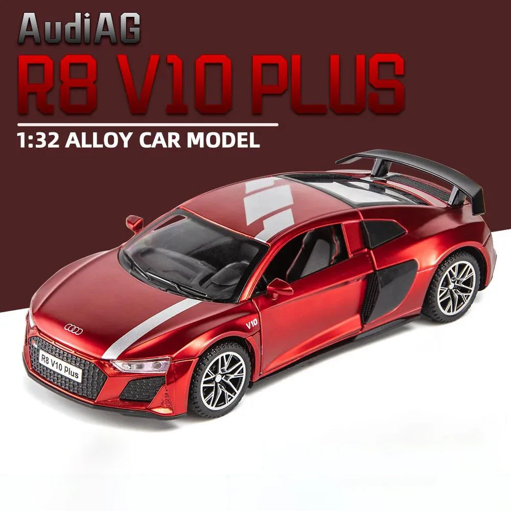 1:32 Audi R8 V10 Plus Supercar Alloy Car Model Diecasts