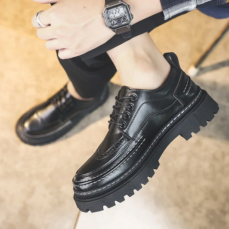 Male Leather Shoes Office Formal British Style Wedding Casual for Men leather shoes