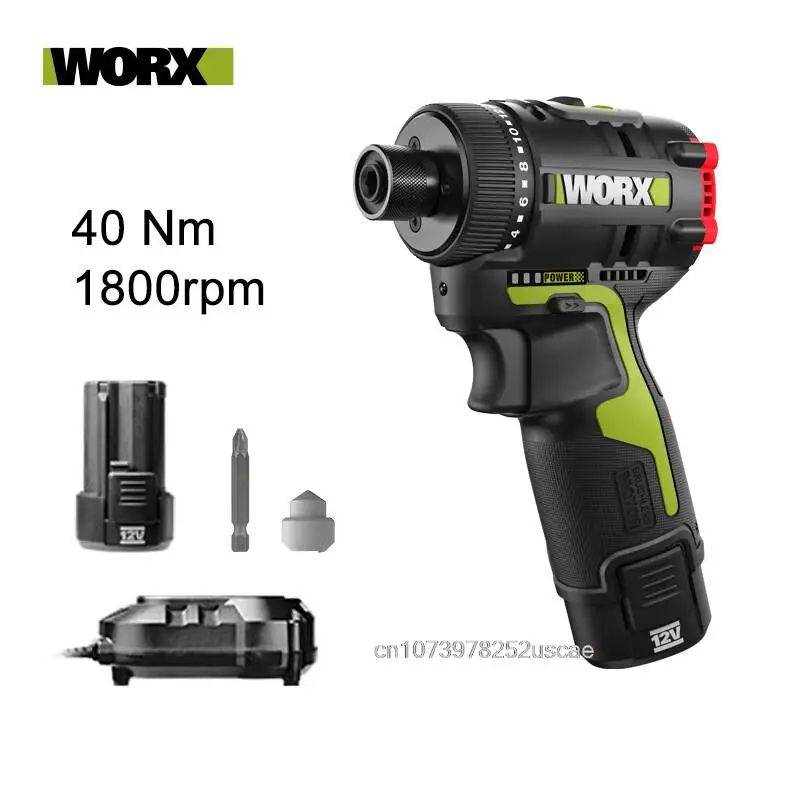 WorxWU129CordlessScrewdriverDualSpeed40Nm12v1800rpmBrushless