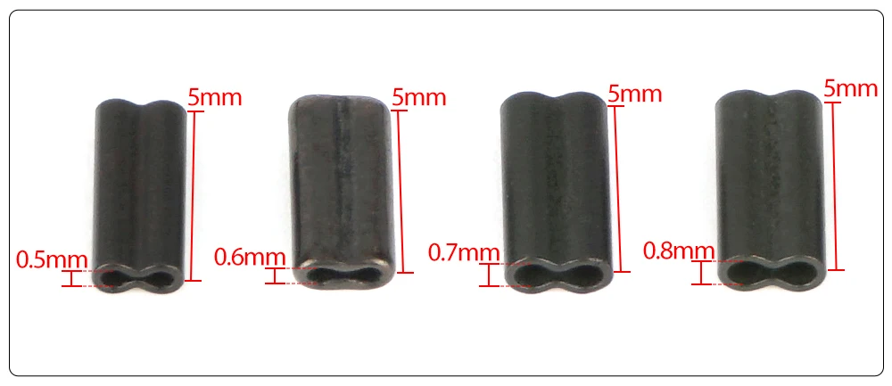 Hirisi AG161 100 Stück Doppel-Kupfer-Angelrohr-Crimphülsen Drahtverbinder Karpfenangel-Zubehör Terminal-Accessoires – Detail 2