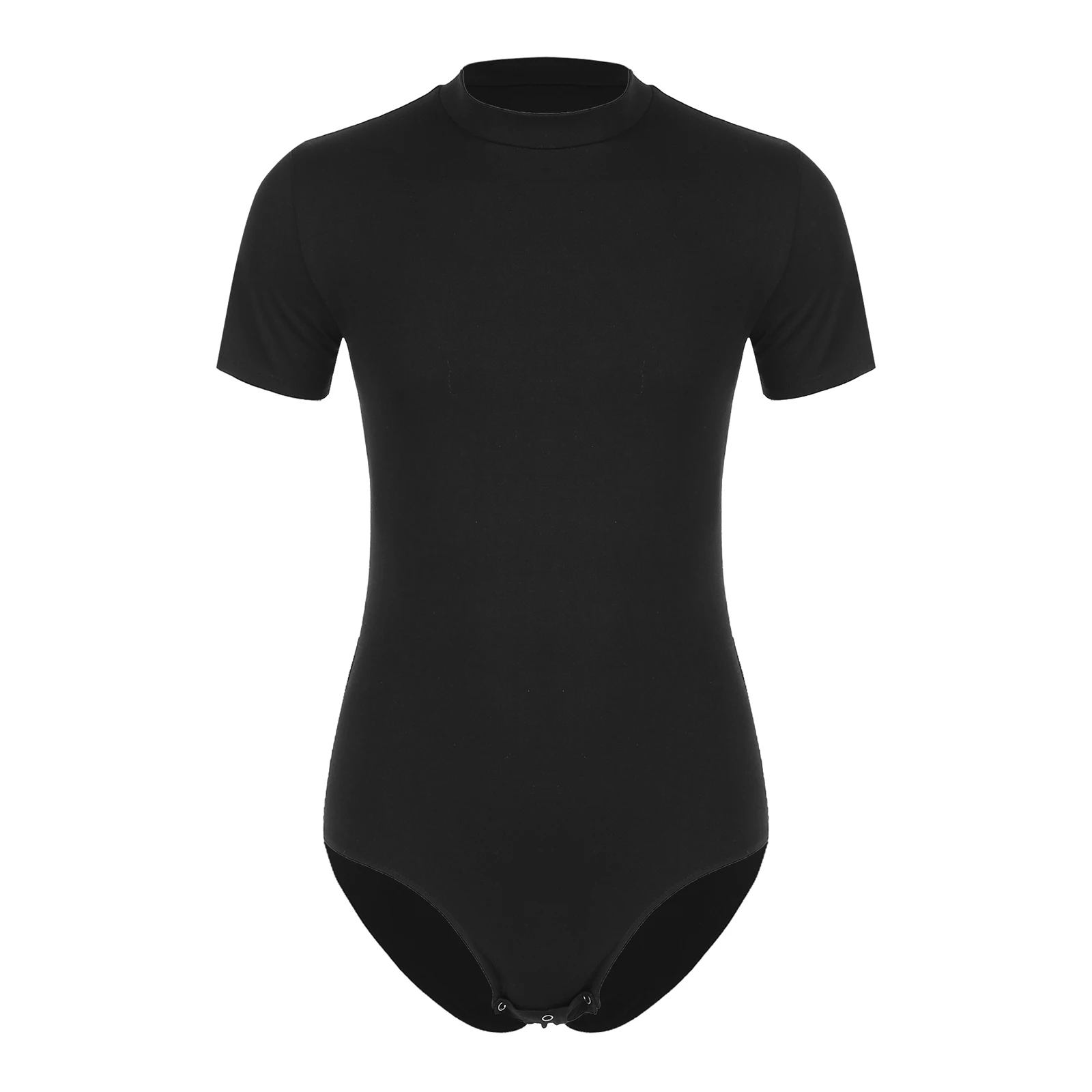 Mens Solid Color Skinny Tight Fitting Jumpsuit Sleepwear T-shirt Rompers Pajamas Leotard Undershirt Press Button Crotch Bodysuit men bodysuits
