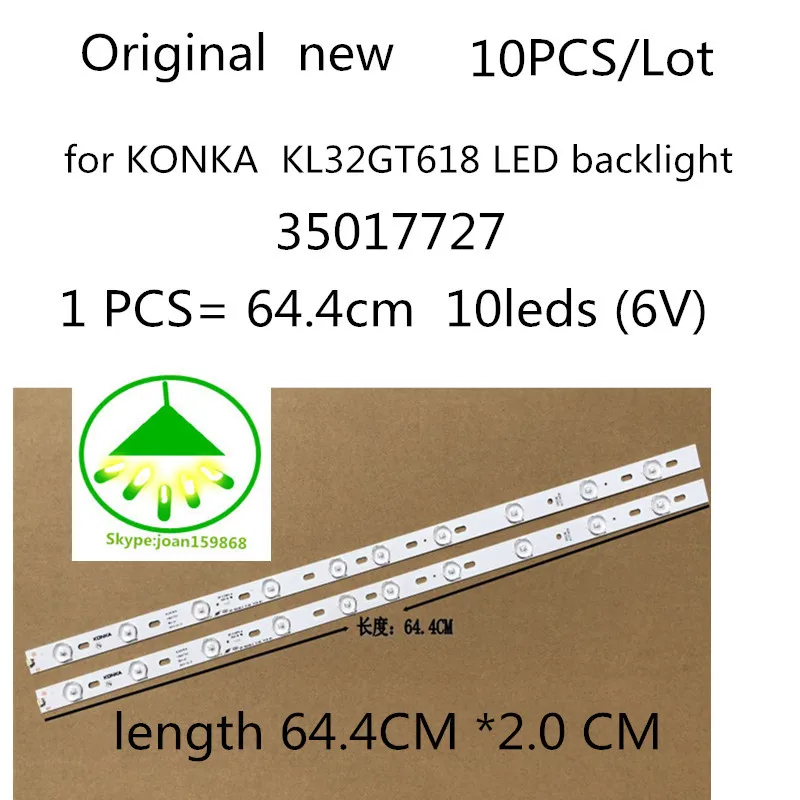 10-шт-лот-оригинальная-новая-Хорошее-качество-для-konka-kl32gt618-светодиодная-подсветка-35017727-10-светодиодов-6-в-644-см-Бесплатная-доставка