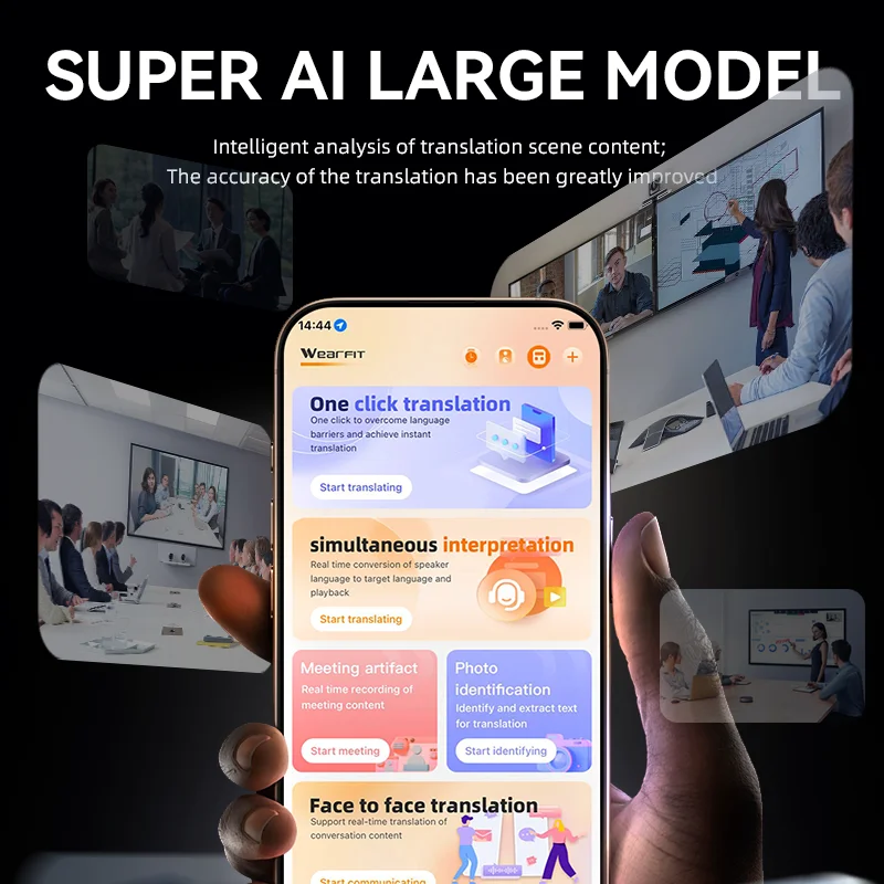 AI 102 Smart AI Phone Assistant Language Voice Translator Bluetooth Portable Audio Photo Recognition Translation