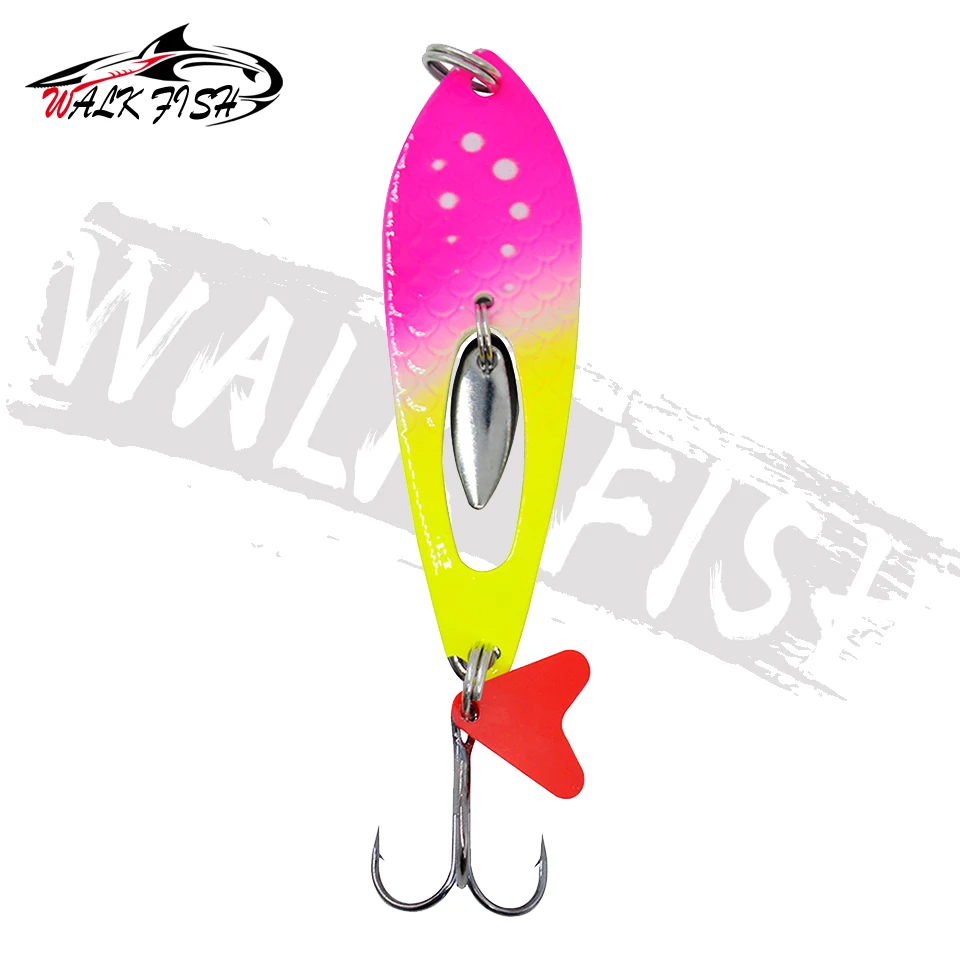 SPAZIERGANG FISCH 1Pcs Angeln Locken Metall Löffel 12g Noise Pailletten Paillette Karpfen Bass Künstliche Harte Angeln Köder mit Drillinge – Detail 7