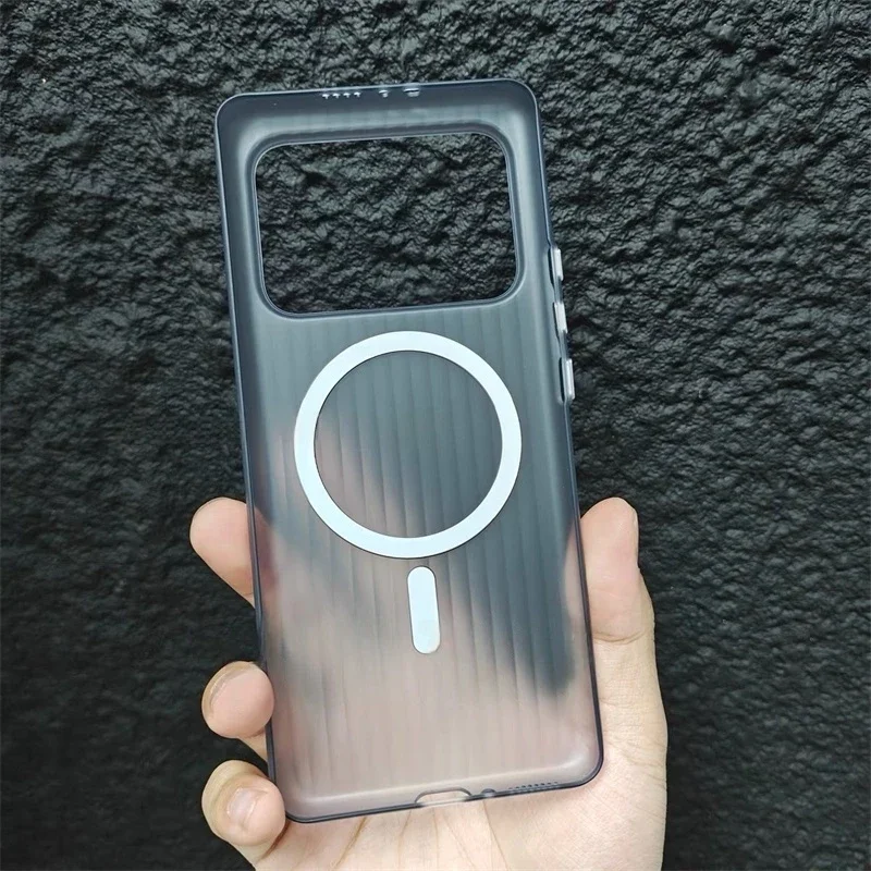 Magnetic Matte Transparent Luggage Stripe Slim Case