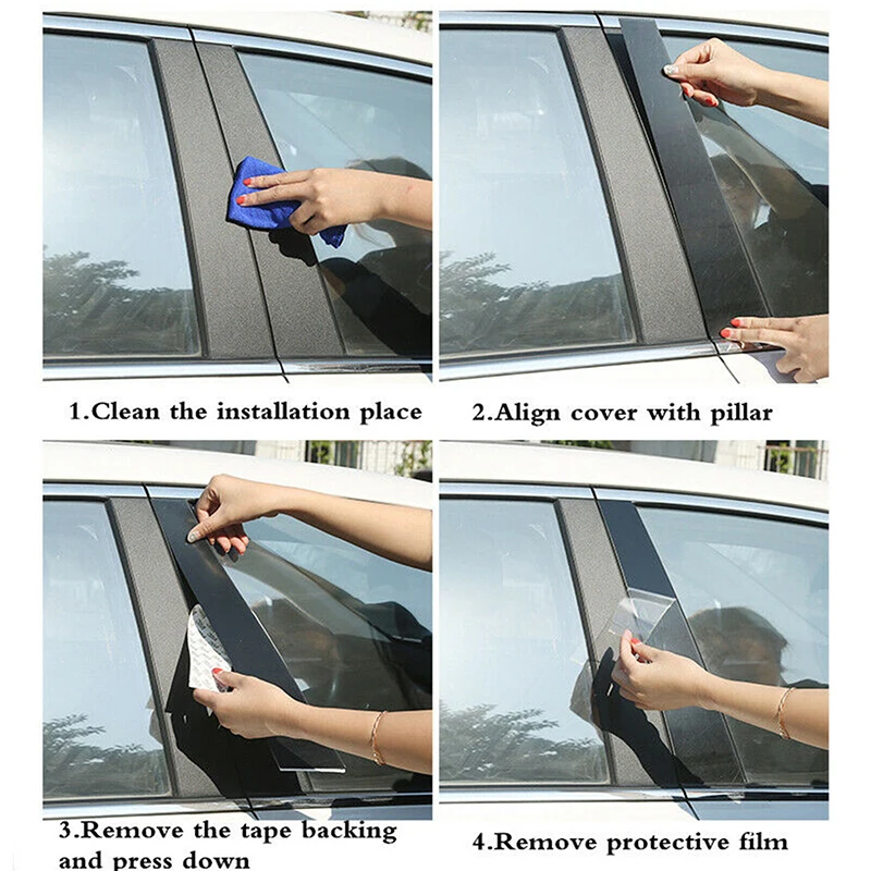 6Pcs Car Pillar Posts for VW Passat 2011 2012 2013 2014 2015 2016 2017 2018 Door Window Trim Stickers Decoration Acc