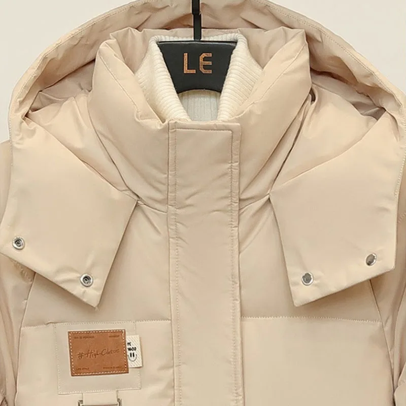 2024 New Winter Down Cotton-padded Jacket Women Short Coats Hooded Parka Windproof Outerwear Oversize Loose Female Warm Overcoat