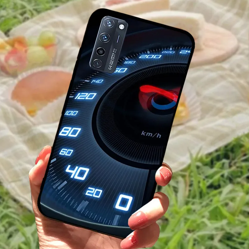 Enhanced Silicone Soft Marble Black Bumper Protective Case Cover
