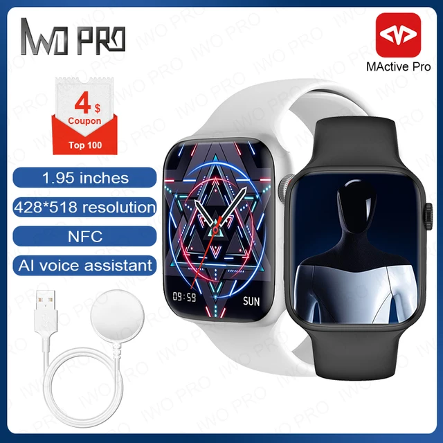 IWO PRO Smart Watch Men 1.95 inches 428*518 resolution Screen NFC Smartwatch Bluetooth Call IP68 waterproof Wireless Charging 1
