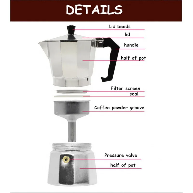 Coffee Maker Machine Aluminum Mocha Pot Mocha Coffee Pot Octagonal Aluminum Span coffee maker coffee pot espresso maker