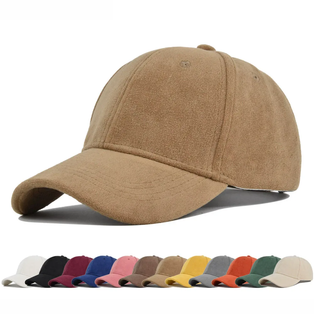 Baseball Caps Fashion Suede for Men Women Autumn Winter Solid Retro Snapback Hip Hop Unisex Street Adjustable Sun Visor