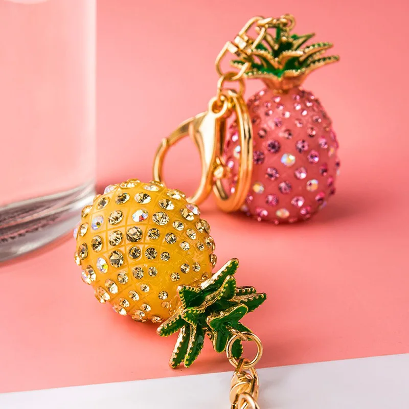 

Korean-Style Creative Set Pineapple Car Keychain Women's Bag Metal Pendants Accessories Small Gift