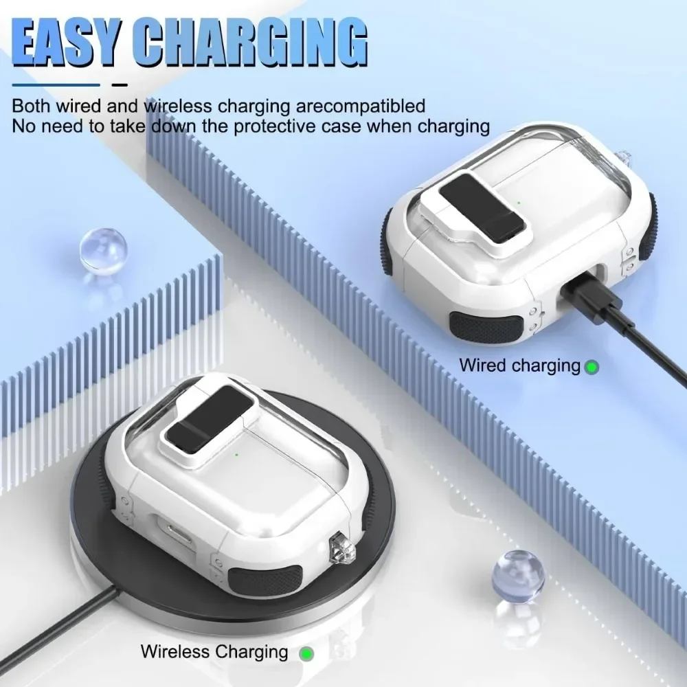 Shockproof TPU Earphone Cover with Keychain and Magnetic Closure