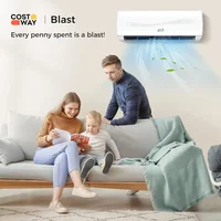 COSTWAY 12000BTU Mini Split Air Conditioner & Heater, 17 SEER2 208-230V Wall-Mounted Ductless AC Unit Cools Rooms up 2