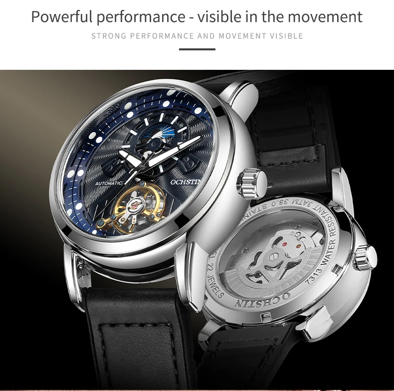 Men's Automatic Mechanical Watch With Tourbillon And Open Heart_voghion.com