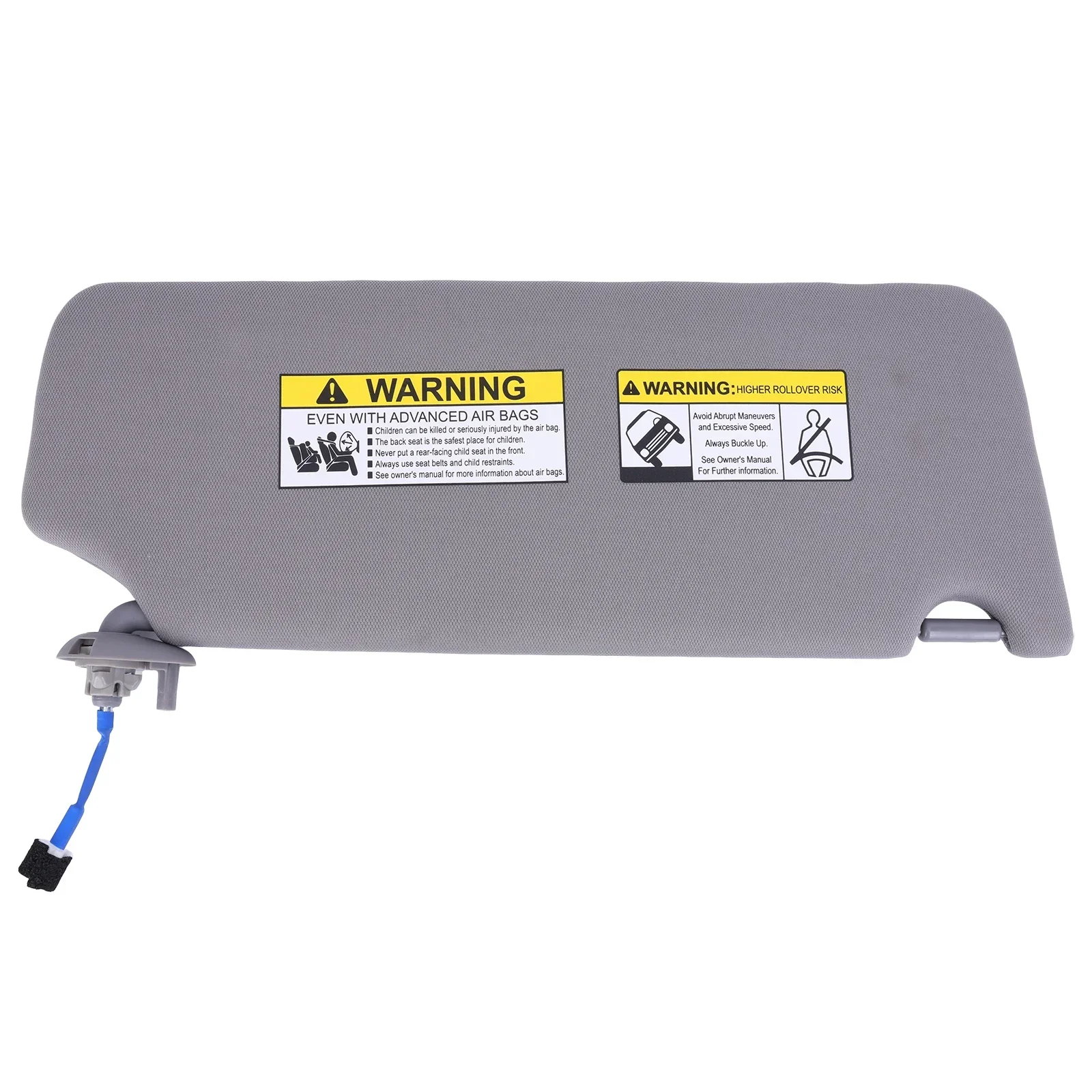 Gray Plastic Cloth Sun Visor with Light for Driver Side