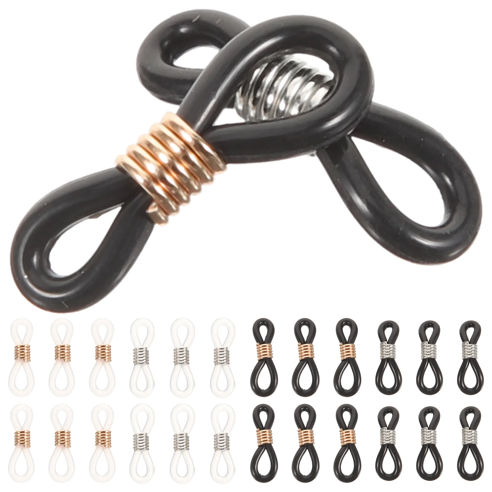 

100pcs Eyeglass Chain Ends Adjustable Rubber Ends Connectors for Eye Glasses Holder Necklace Chain