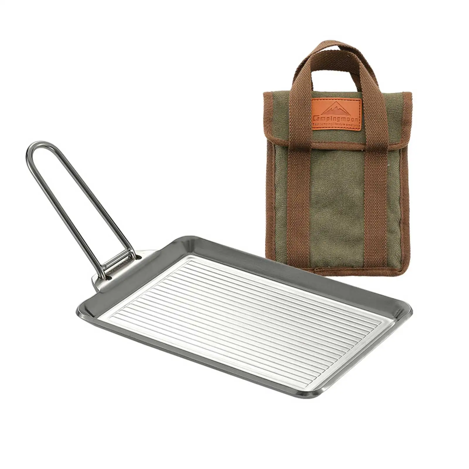 Outdoor Frying Pan Solid Stainless Steel Large Capacity Thick Pan Ultra