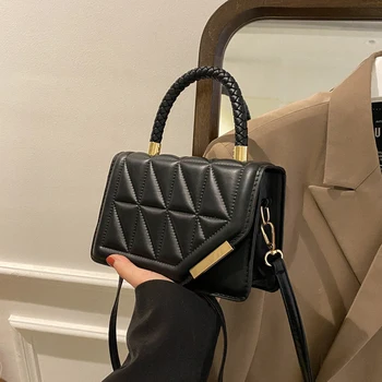 2024 New Fashion Shoulder Bag Plaid PU Leather Ladies Handbags Designer Crossbody Bags For Women 1